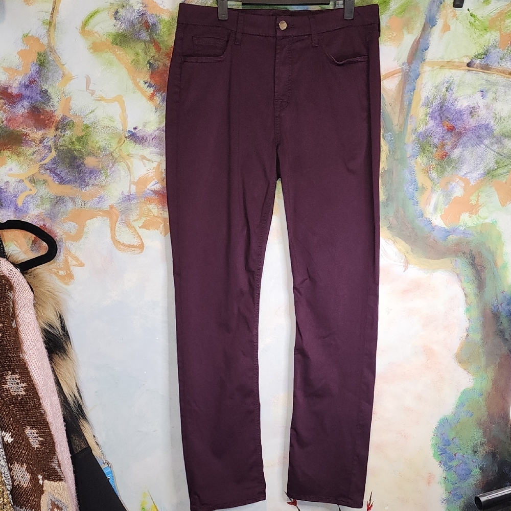 7 For All Mankind Women's Straight Leg Jeans - Burgundy